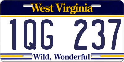 WV license plate 1QG237