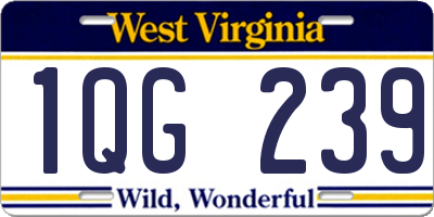 WV license plate 1QG239