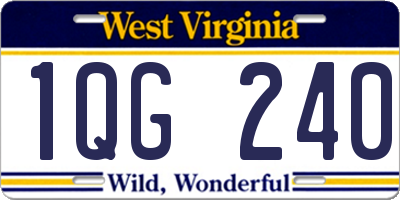 WV license plate 1QG240