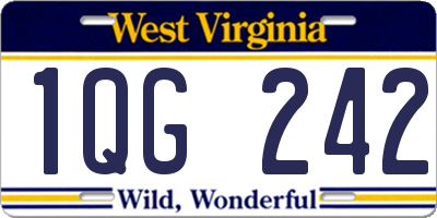 WV license plate 1QG242