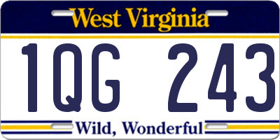 WV license plate 1QG243