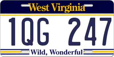 WV license plate 1QG247
