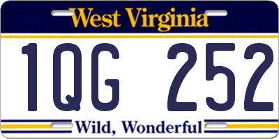 WV license plate 1QG252