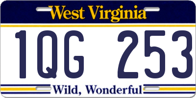 WV license plate 1QG253