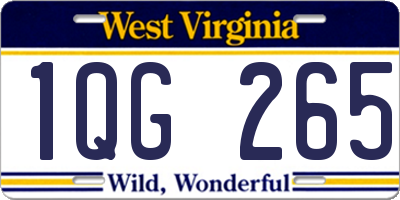 WV license plate 1QG265
