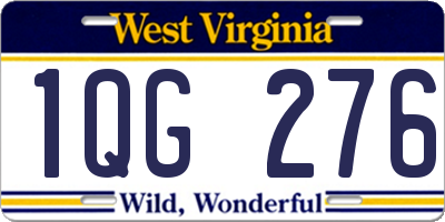 WV license plate 1QG276