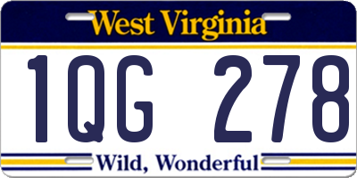 WV license plate 1QG278