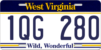 WV license plate 1QG280