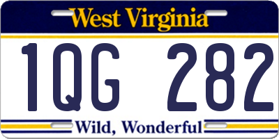 WV license plate 1QG282