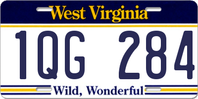 WV license plate 1QG284