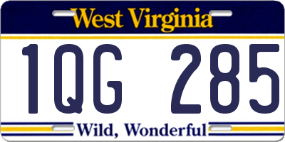 WV license plate 1QG285