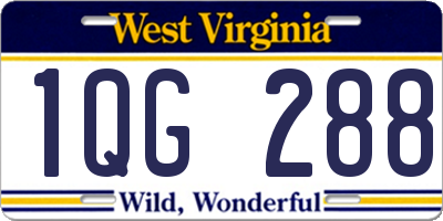 WV license plate 1QG288