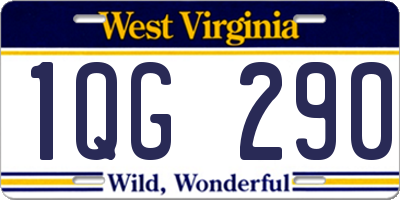 WV license plate 1QG290