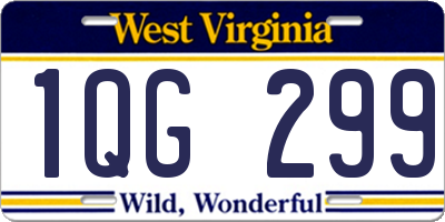 WV license plate 1QG299