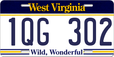 WV license plate 1QG302