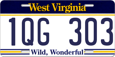 WV license plate 1QG303
