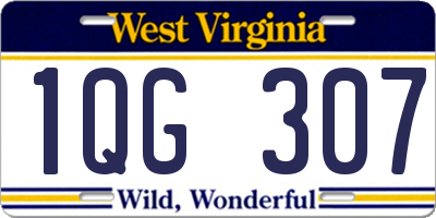 WV license plate 1QG307