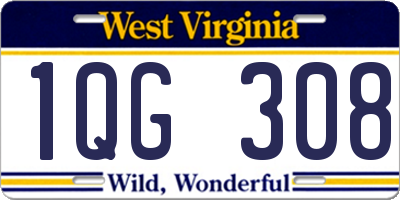 WV license plate 1QG308