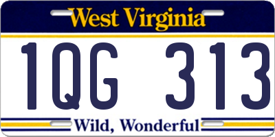 WV license plate 1QG313