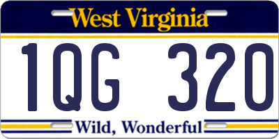 WV license plate 1QG320