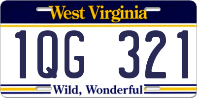 WV license plate 1QG321
