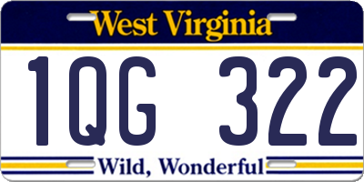 WV license plate 1QG322