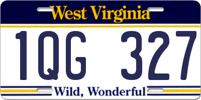 WV license plate 1QG327