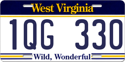 WV license plate 1QG330