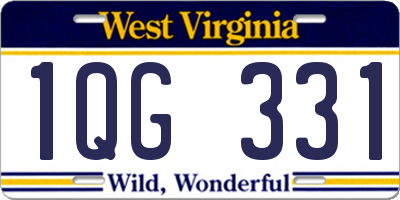 WV license plate 1QG331