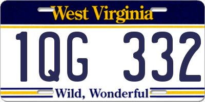 WV license plate 1QG332