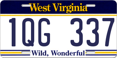 WV license plate 1QG337