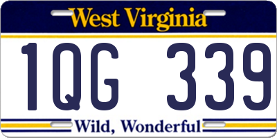 WV license plate 1QG339