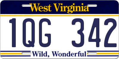 WV license plate 1QG342