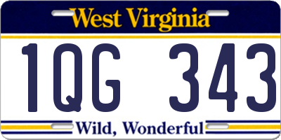 WV license plate 1QG343