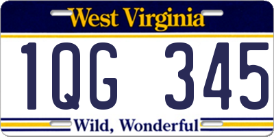 WV license plate 1QG345
