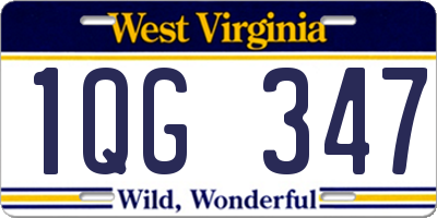 WV license plate 1QG347