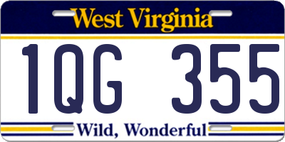 WV license plate 1QG355