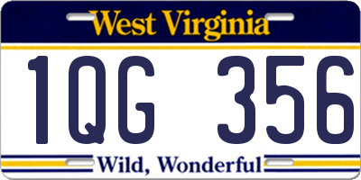 WV license plate 1QG356