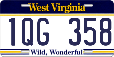 WV license plate 1QG358