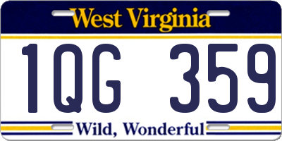 WV license plate 1QG359