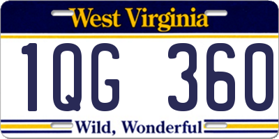 WV license plate 1QG360
