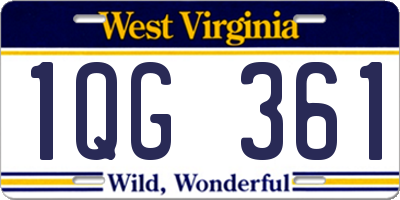 WV license plate 1QG361