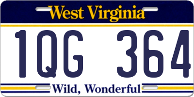WV license plate 1QG364
