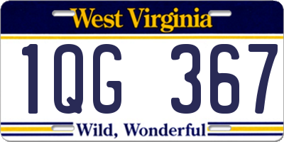 WV license plate 1QG367