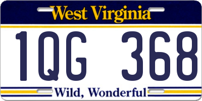 WV license plate 1QG368