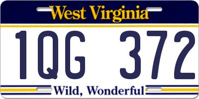 WV license plate 1QG372
