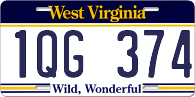 WV license plate 1QG374