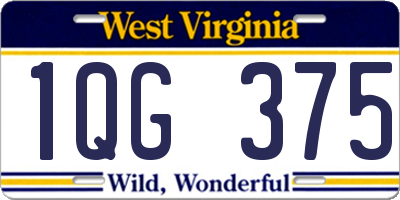 WV license plate 1QG375