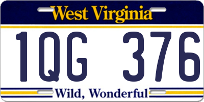 WV license plate 1QG376