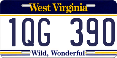 WV license plate 1QG390